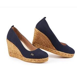 Viscata Barcelona Womens espadrilles wedge shoes navy blue size 38/7